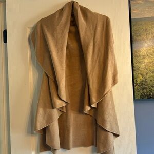 LOOK- Tan sweater vest with cowl neck
